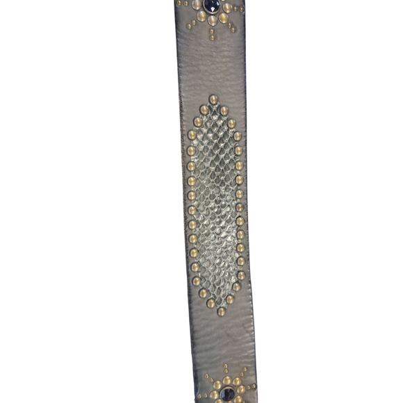 Y2K Linea Pelle Leather Women's size 36 Chunky 1½ Studded Boho Grungecore Belt - Picture 10 of 11